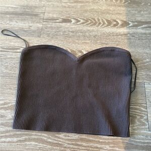 Babaton Chocolate Ribbed Bandeau